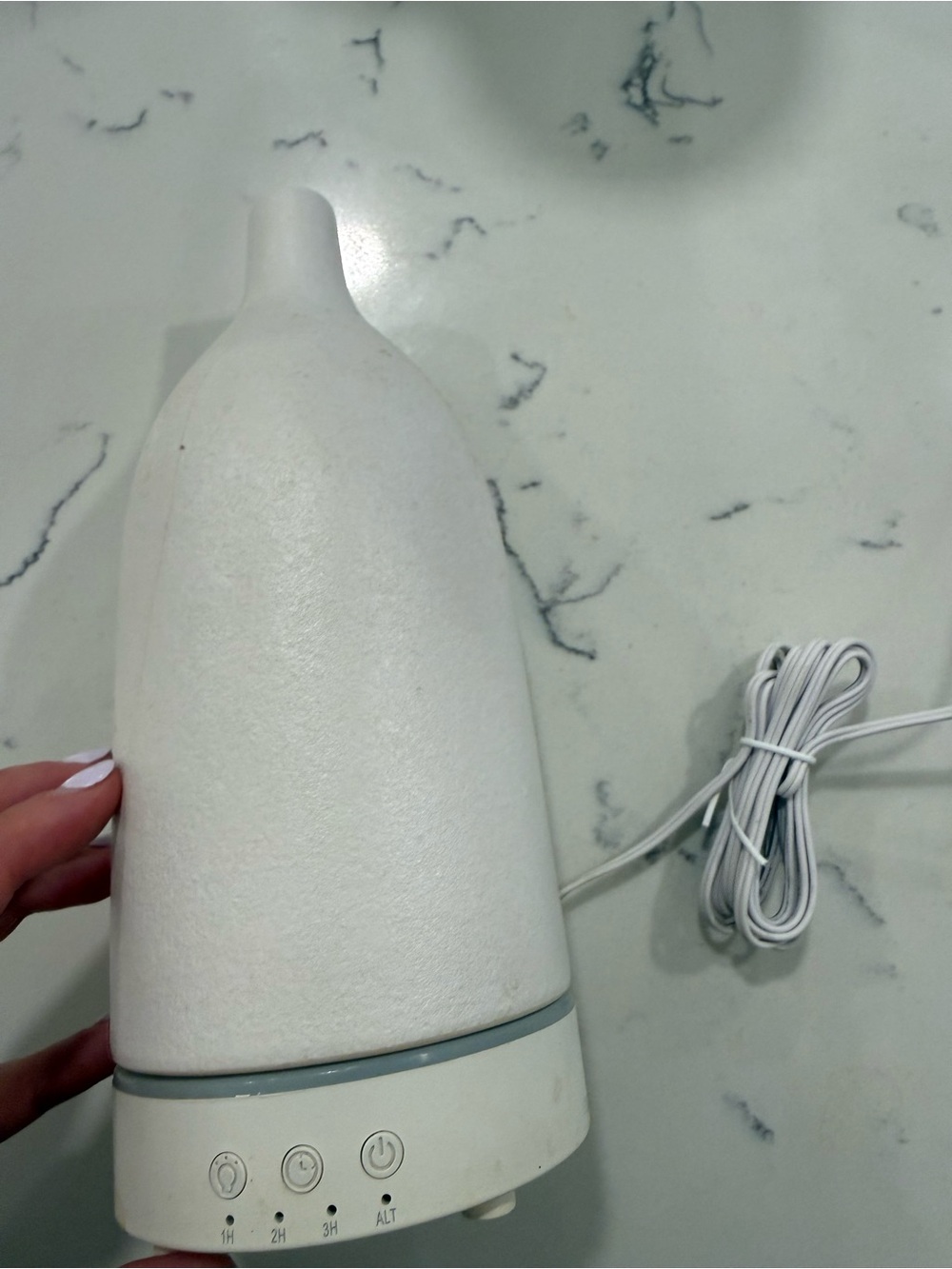 White Ceramic Ultrasonic Aroma Diffuser - Neutral White